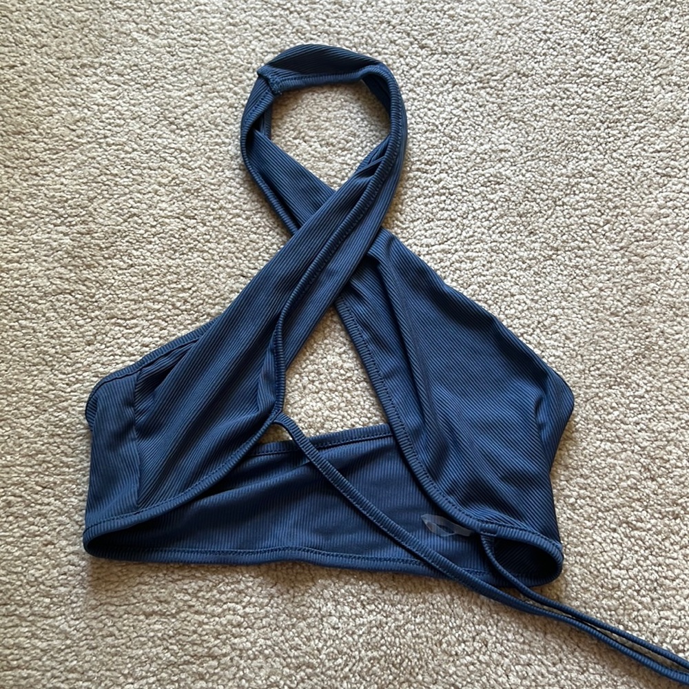 shein - x small - blue - halter crop